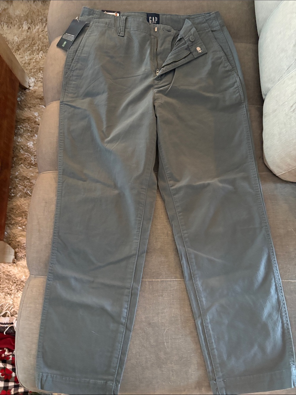 GAP Olive Green Straight Chinos